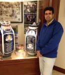 With the Ryder Cup Bags of the European and the US Team